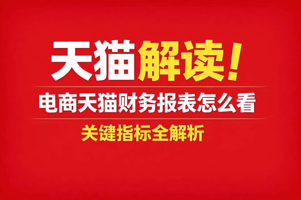 天猫解读！电商天猫财务报表怎么看，关键指标