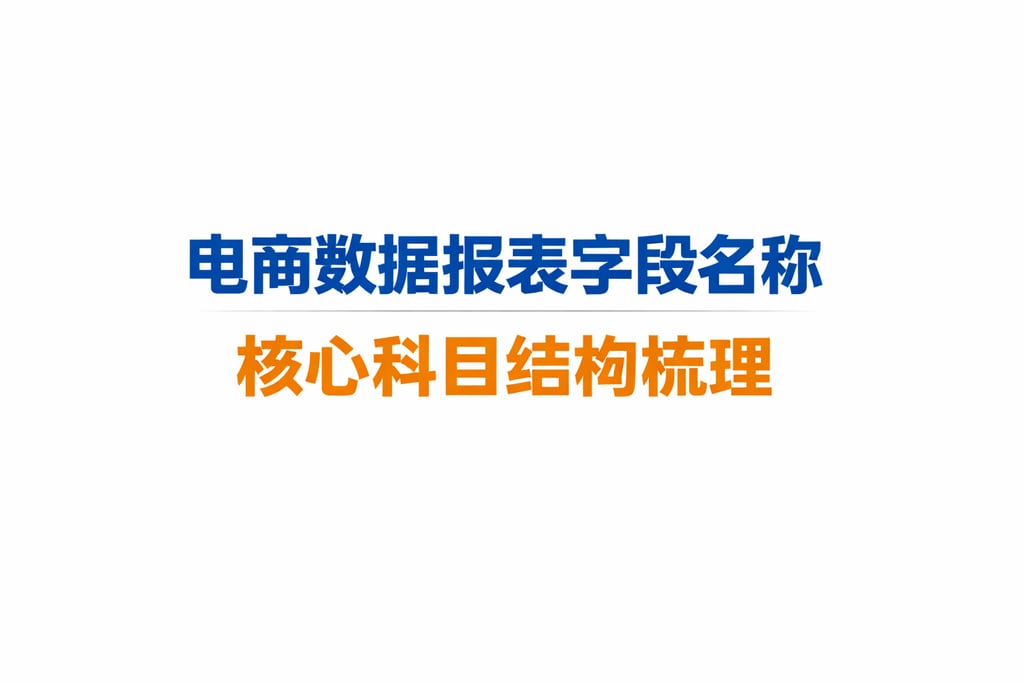 字段梳理！电商数据报表字段名称，核心科目