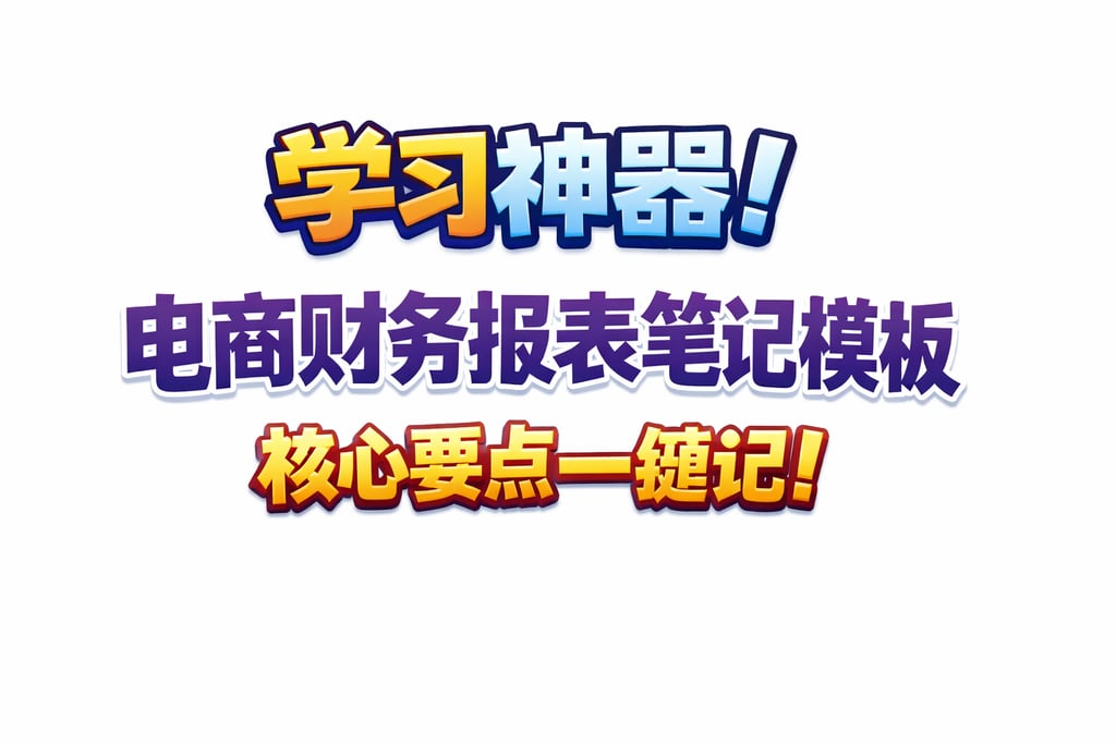 学习神器！电商财务报表笔记模板，核心要点一键记