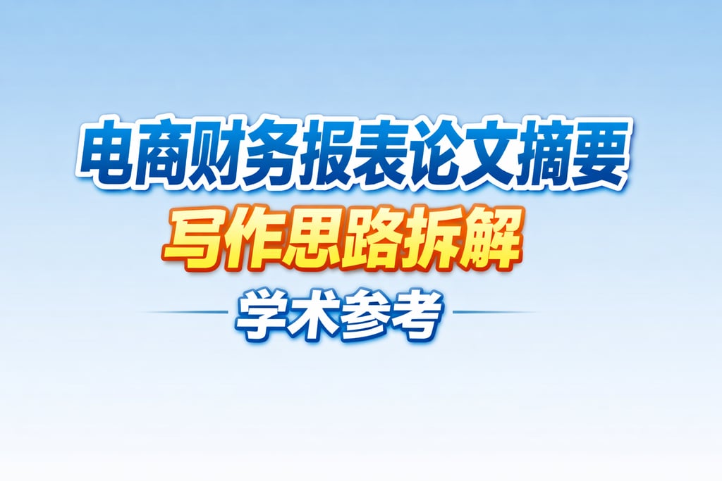 学术参考！电商财务报表论文摘要，写作思路拆解