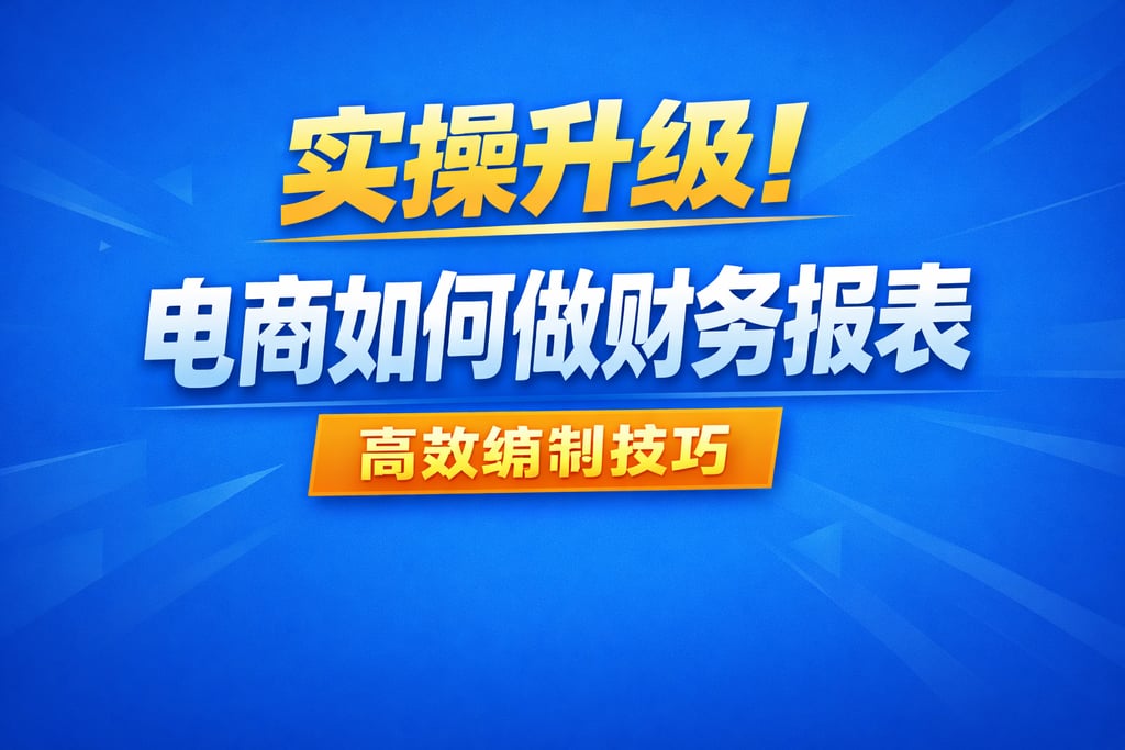 实操升级！电商如何做财务报表，高效编制技巧