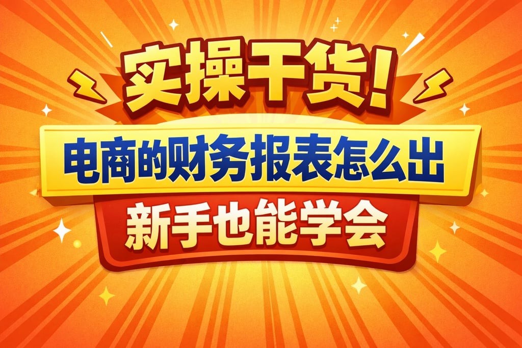 实操干货！电商的财务报表怎么出，新手也能学会
