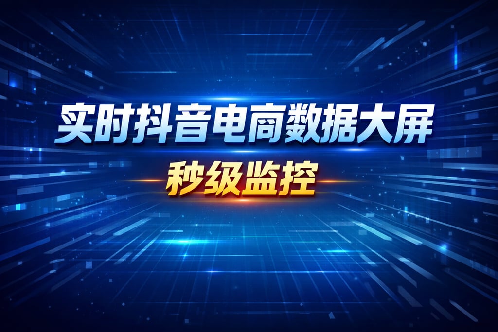 实时监控！实时抖音电商数据大屏，秒级
