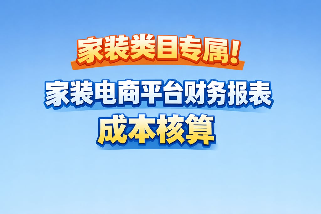 家装类目专属！家装电商平台财务报表，成本核算