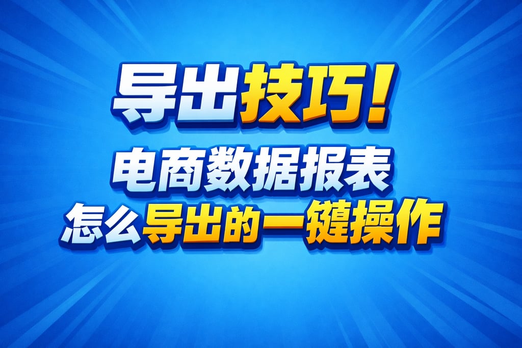 导出技巧！电商数据报表怎么导出的，一键操作