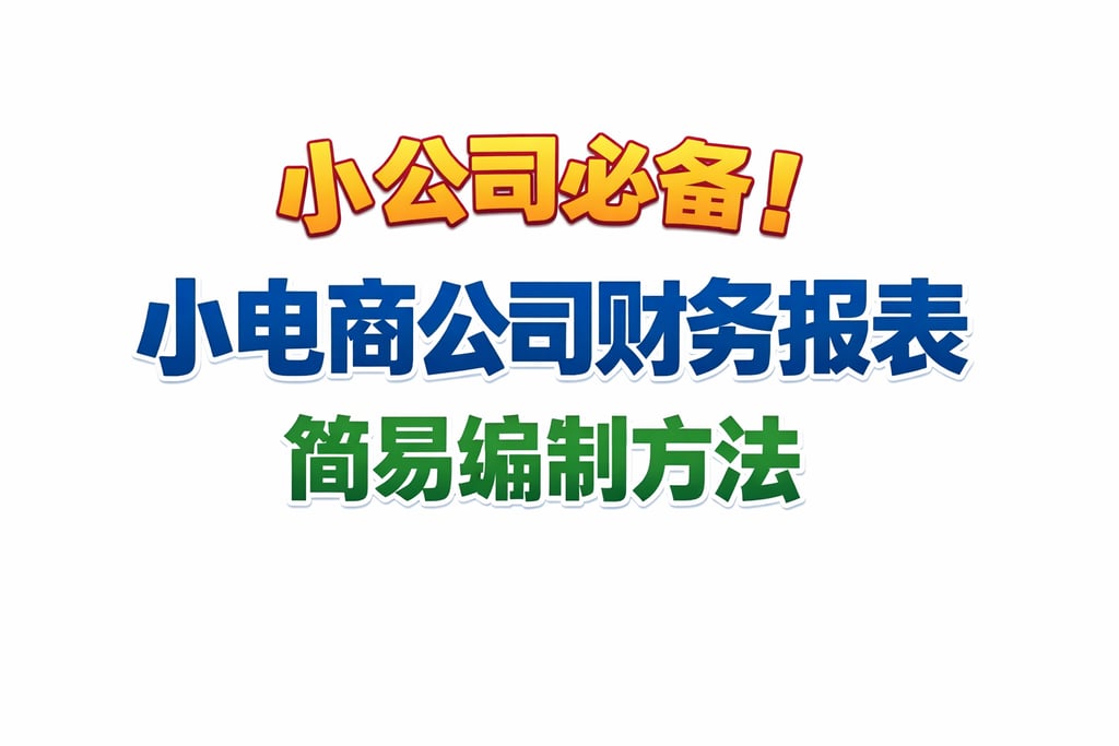 小公司必备！小电商公司财务报表，简易编制方法