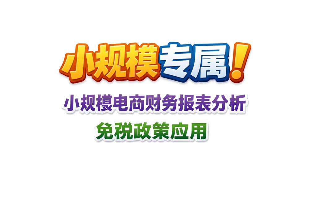 小规模专属！小规模电商财务报表分析，免税政策应用