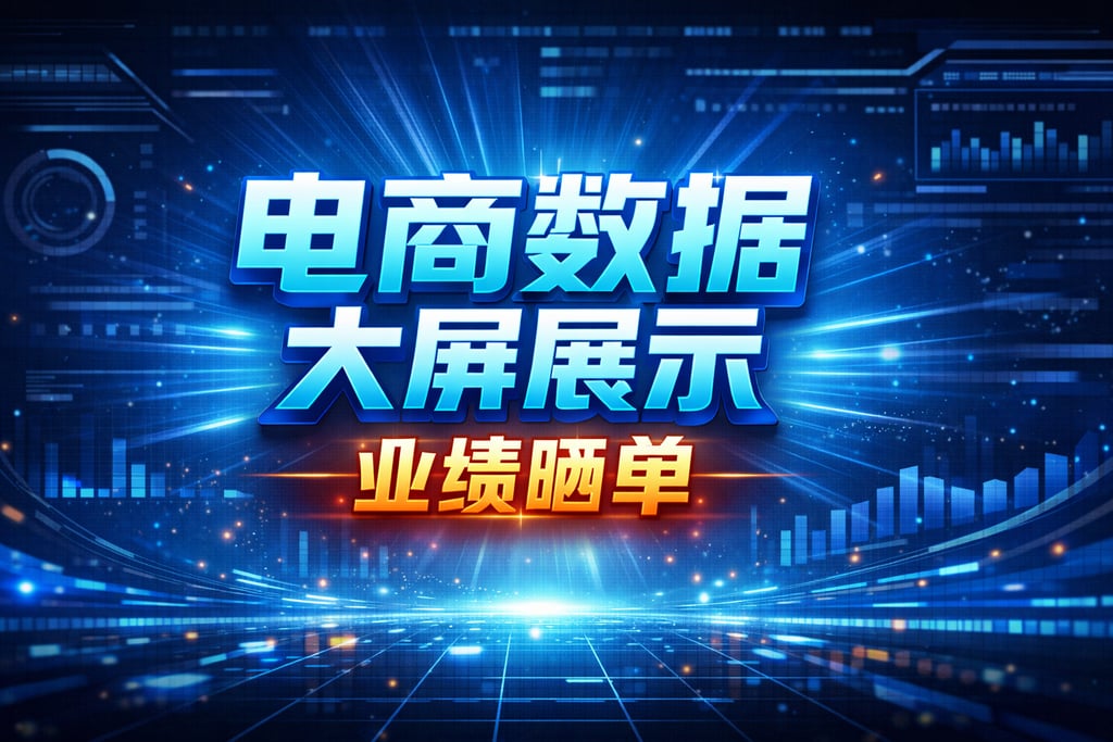 展示技巧！电商数据大屏展示，业绩晒单