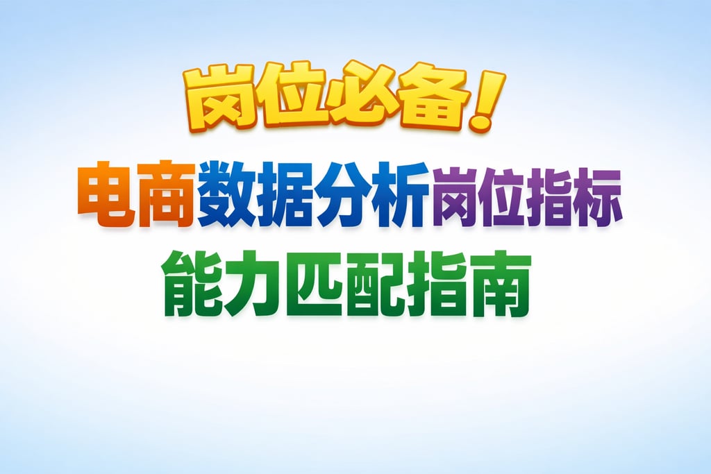 岗位必备！电商数据分析岗位指标，能力匹配指南