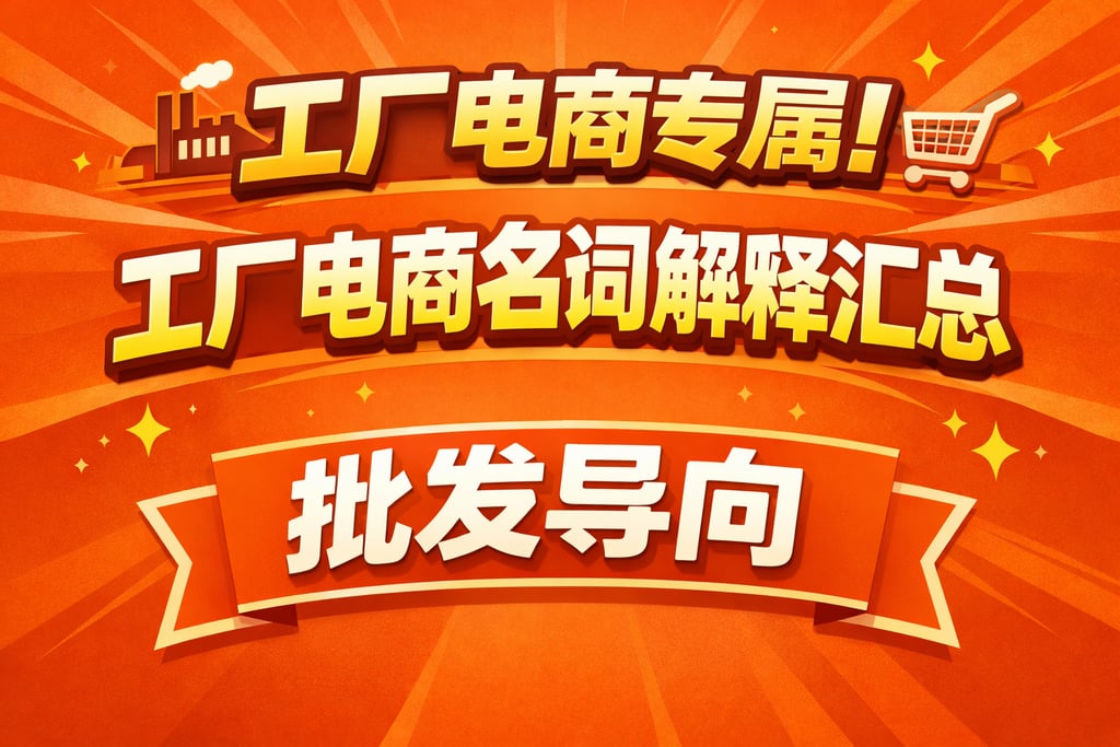 工厂电商专属！工厂电商名词解释汇总，批发导向