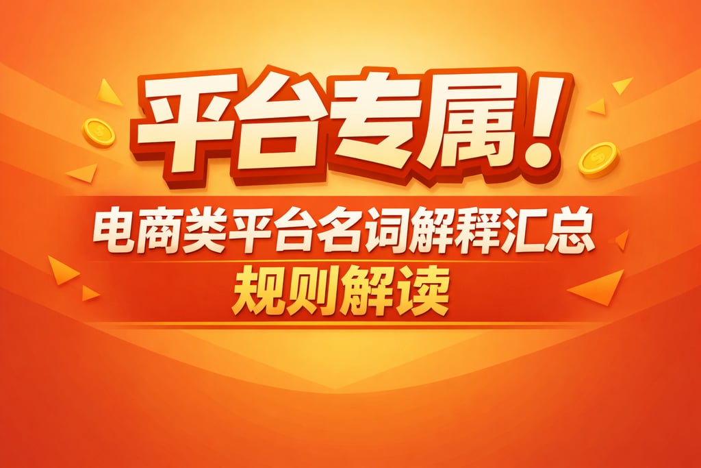 平台专属！电商类平台名词解释汇总，规则解读