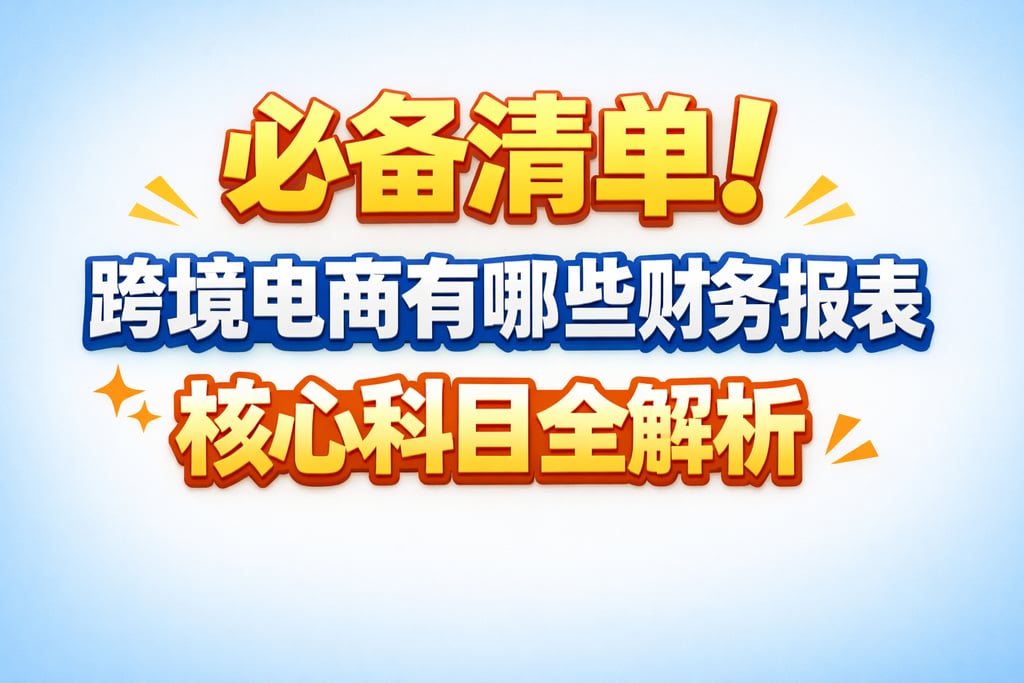 必备清单！跨境电商有哪些财务报表，核心科目全解析