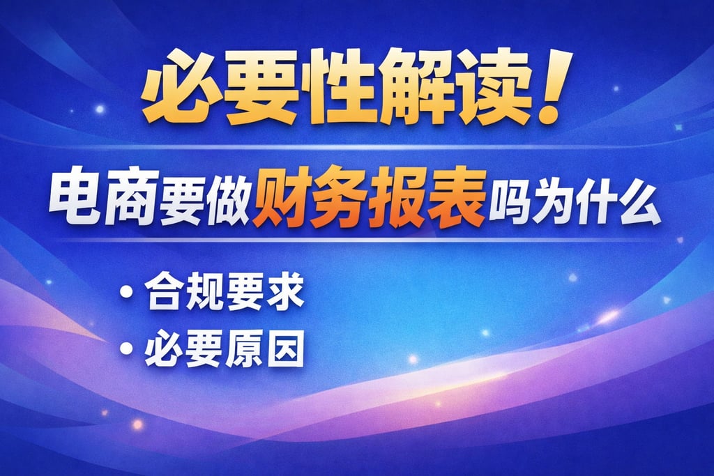 必要性解读！电商要做财务报表吗为什么，合规要求