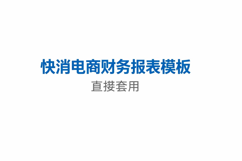 快消品模板！快消电商财务报表模板，直接套用