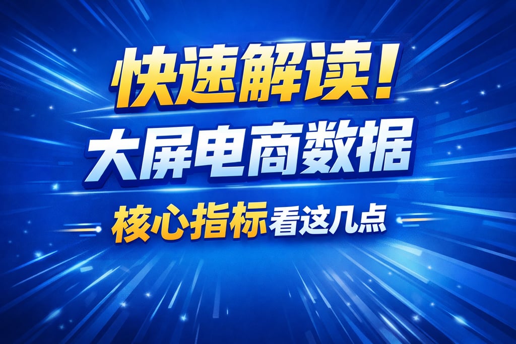 快速解读！大屏电商数据，核心指标看这几点