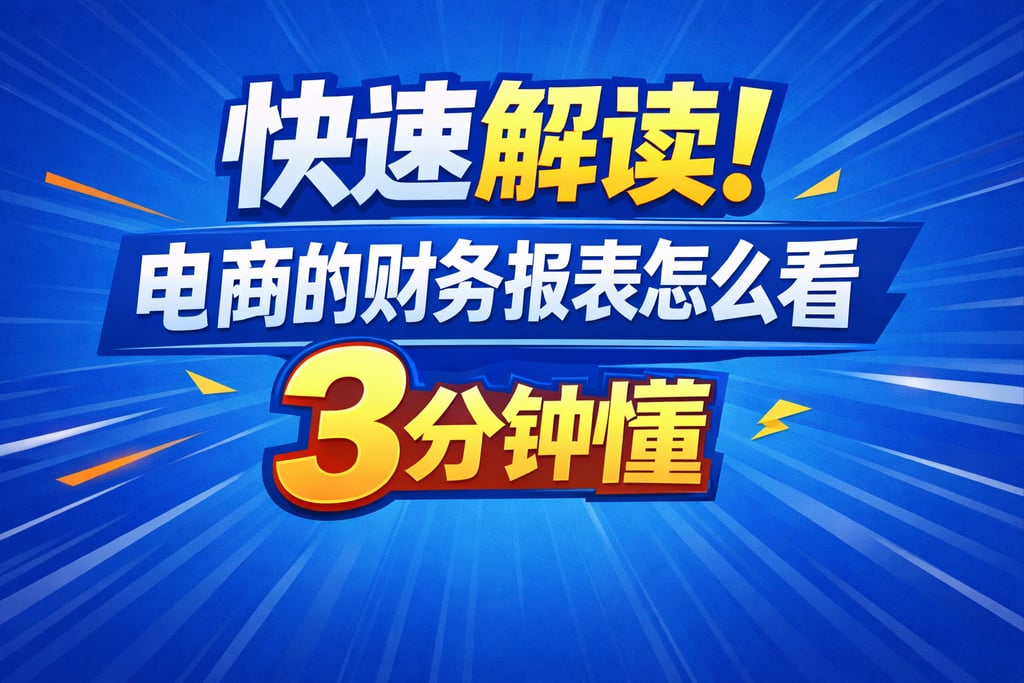 快速解读！电商的财务报表怎么看，3 分钟懂