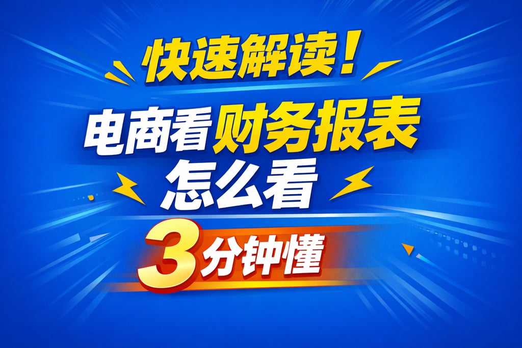 快速解读！电商看财务报表怎么看，3 分钟懂