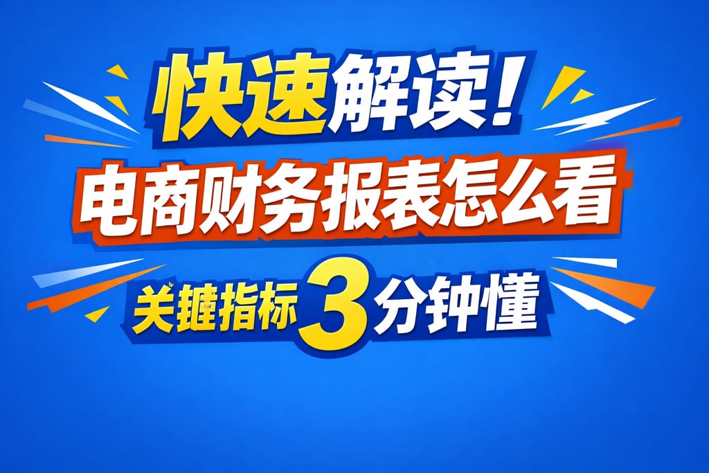 快速解读！电商财务报表怎么看，关键指标 3 分钟懂