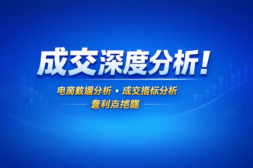 成交深度分析！电商数据分析成交指标分析，盈利点挖掘