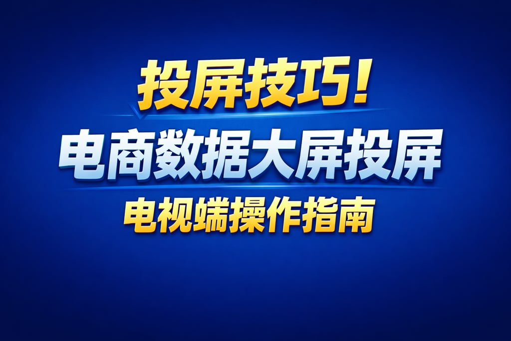 投屏技巧！电商数据大屏投屏，电视端操作指南