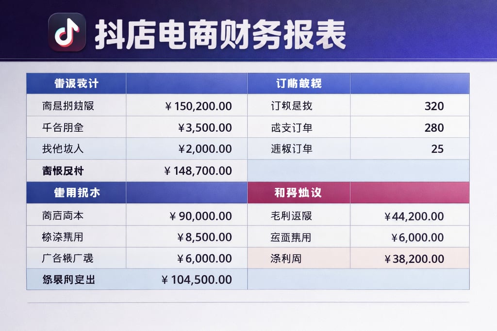 抖店表格！抖店电商财务报表表格，直接填数
