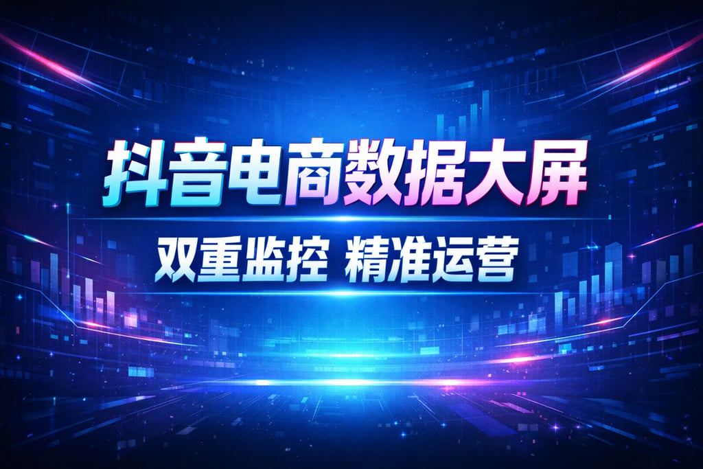 抖音专属！抖音电商电商数据大屏，双重监控