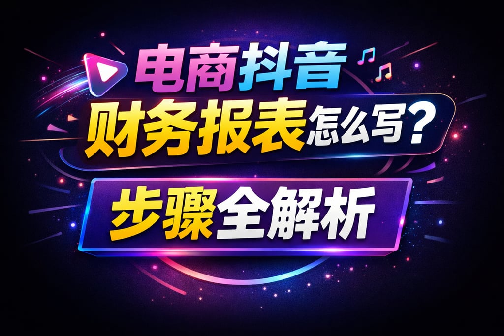 抖音写作！电商抖音财务报表怎么写，步骤全解析