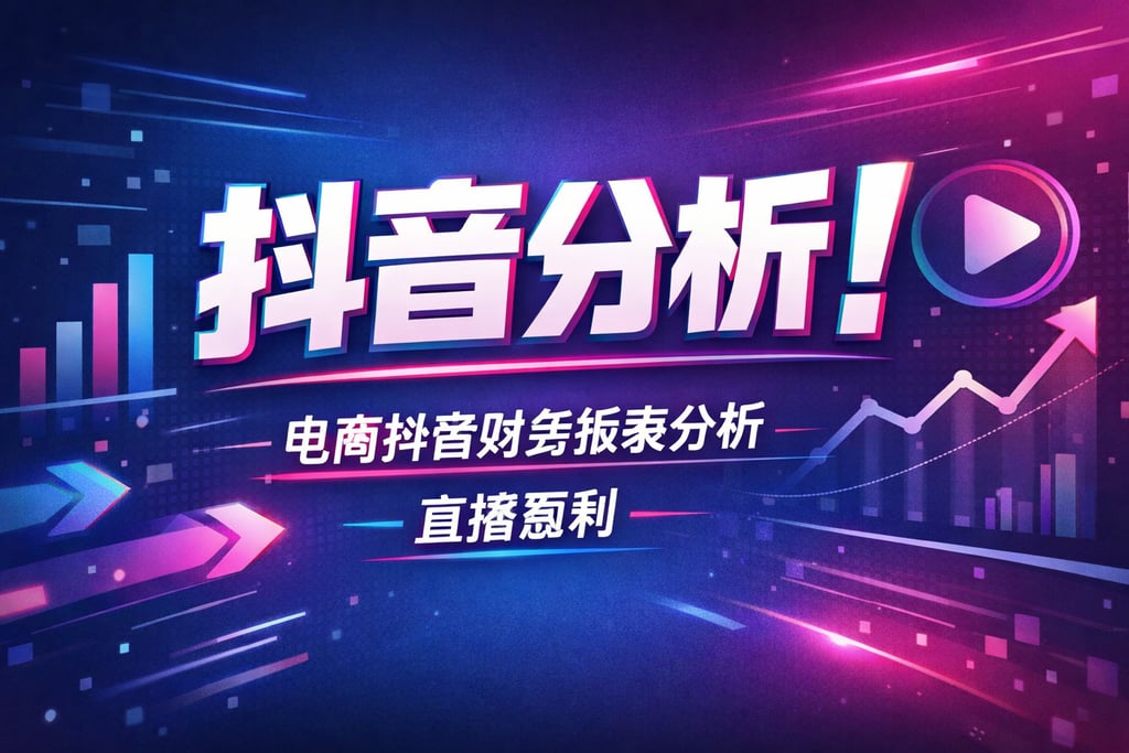 抖音分析！电商抖音财务报表分析，直播盈利