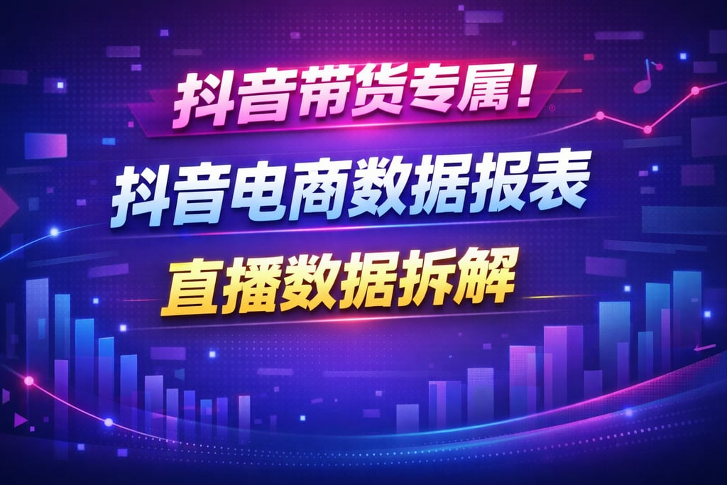抖音带货专属！抖音电商数据报表，直播数据拆解