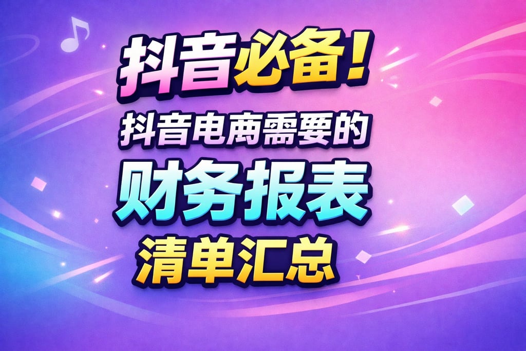抖音必备！抖音电商需要的财务报表，清单汇总
