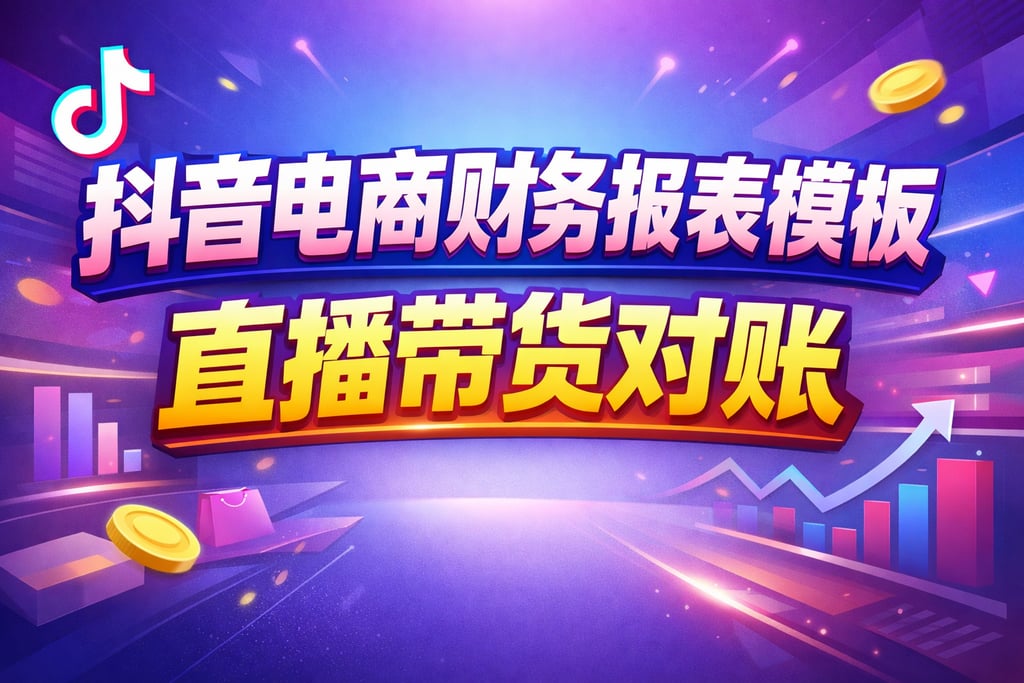 抖音模板！抖音电商财务报表模板，直播带货对账