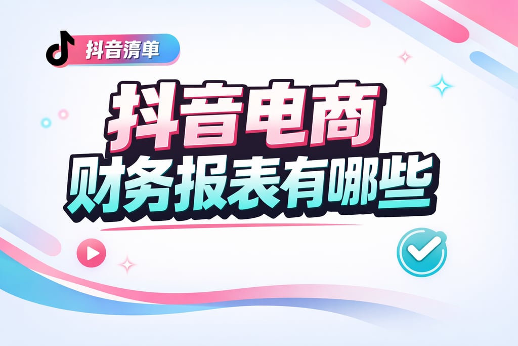 抖音清单！抖音电商财务报表有哪些，核心科目