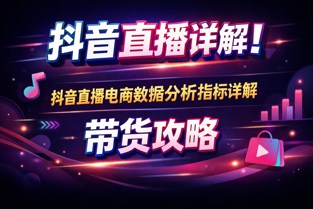 抖音直播详解！抖音直播电商数据分析指标详解，带货攻略