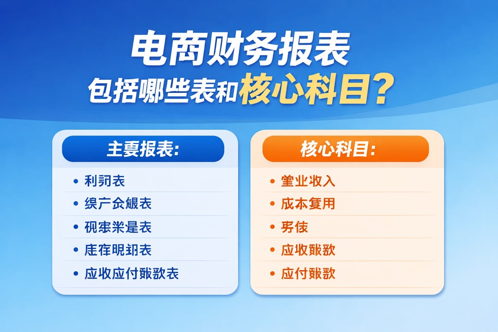 报表清单！电商财务报表包括哪些表，核心科目