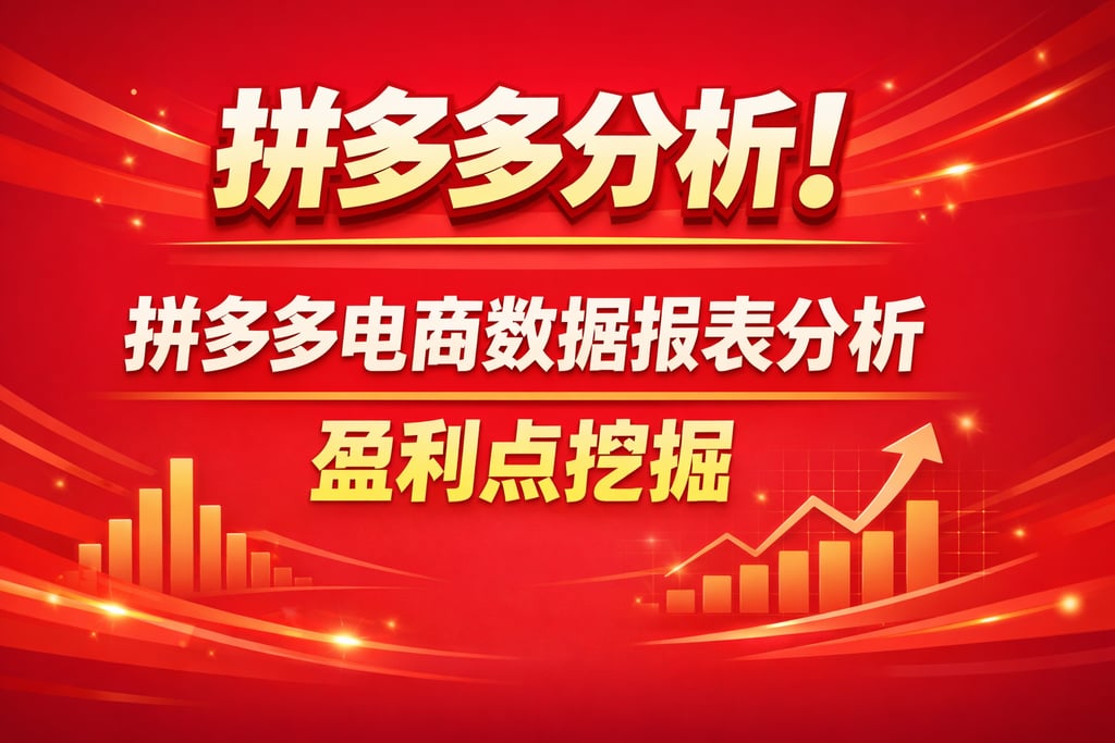 拼多多分析！拼多多电商数据报表分析，盈利点挖掘
