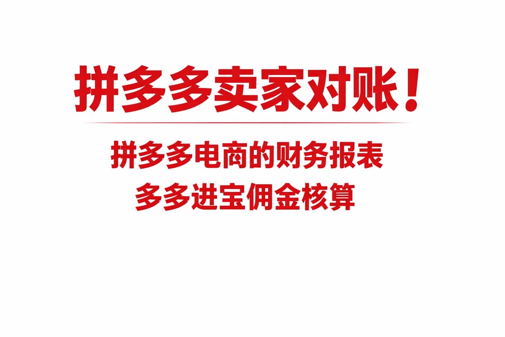 拼多多卖家对账！拼多多电商的财务报表，多多进宝佣金核算