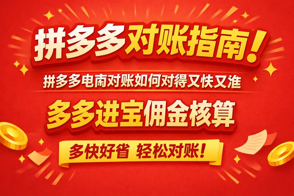 拼多多对账指南！拼多多电商对账如何对得又快又准，多多进宝佣金核算