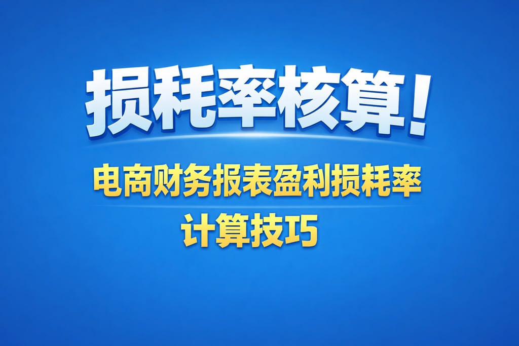 损耗率核算！电商财务报表盈利损耗率，计算技巧
