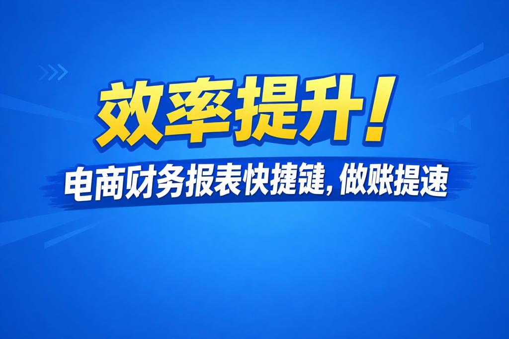 效率提升！电商财务报表快捷键，做账提速