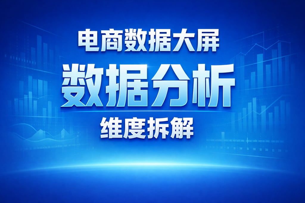 数据分析！电商数据大屏数据分析，维度拆解