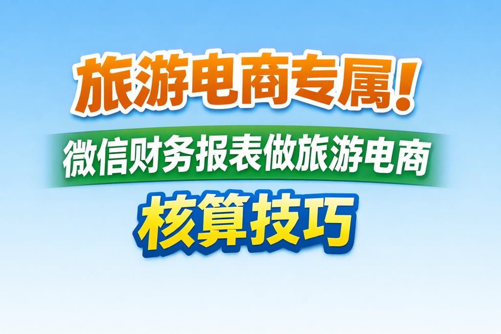 旅游电商专属！微信财务报表做旅游电商，核算技巧