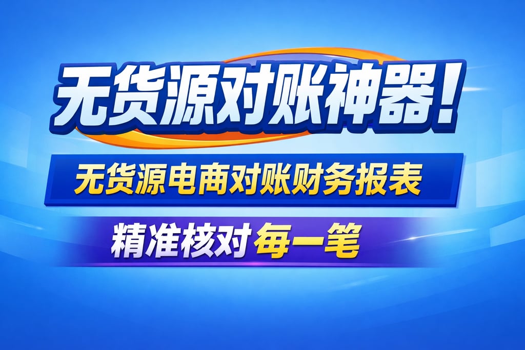 无货源对账神器！无货源电商对账财务报表，精准核对每一笔