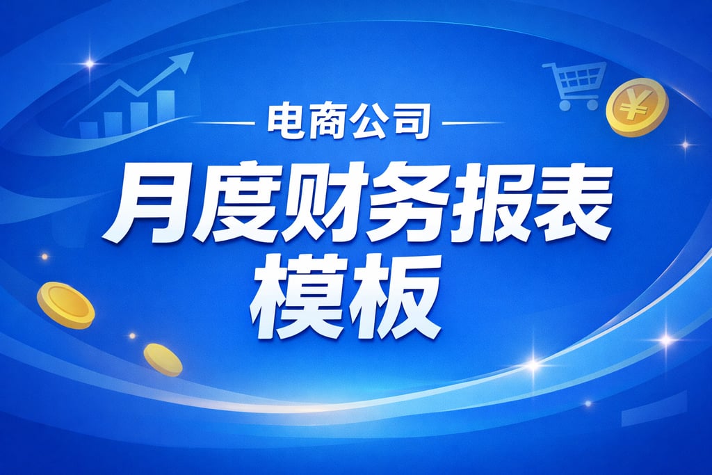 月度模板！电商公司月财务报表模板，直接套用