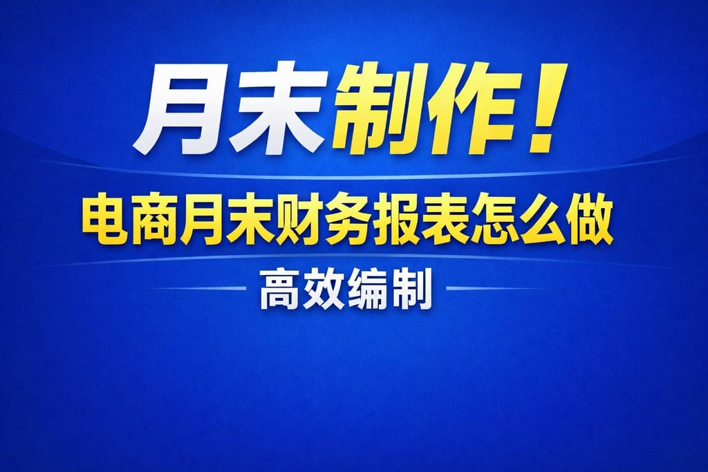 月末制作！电商月末财务报表怎么做，高效编制