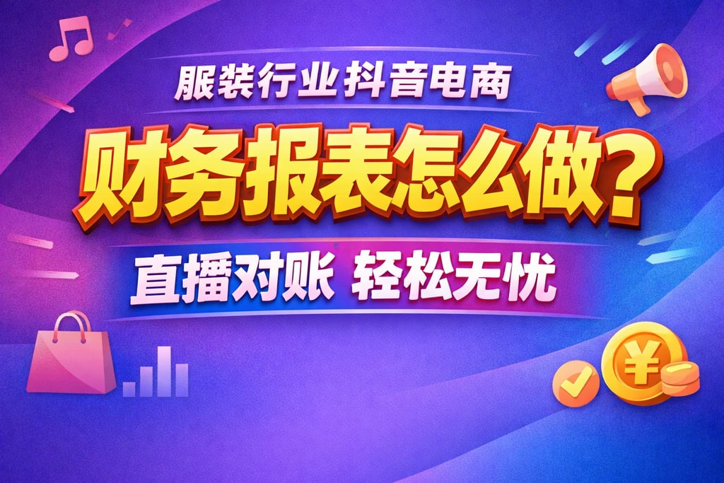 服装抖音！服装行业抖音电商财务报表怎么做，直播对账