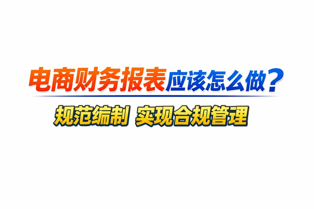 标准制作！电商财务报表应该怎么做，规范编制