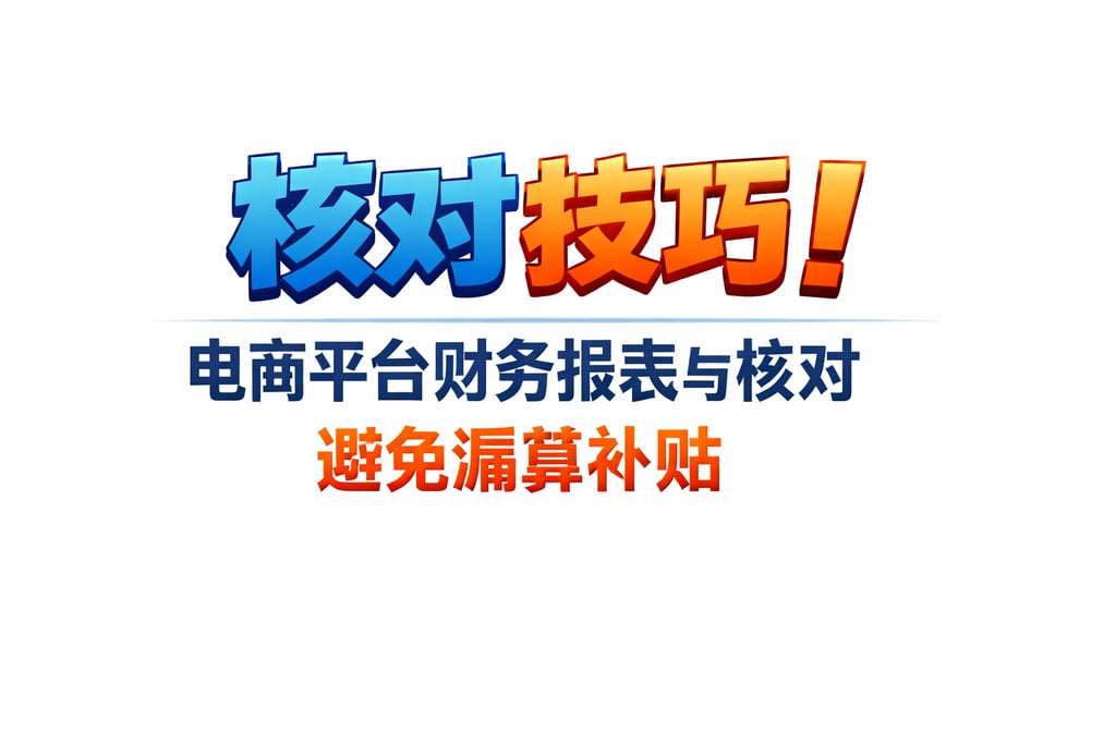 核对技巧！电商平台财务报表和核对，避免漏算补贴