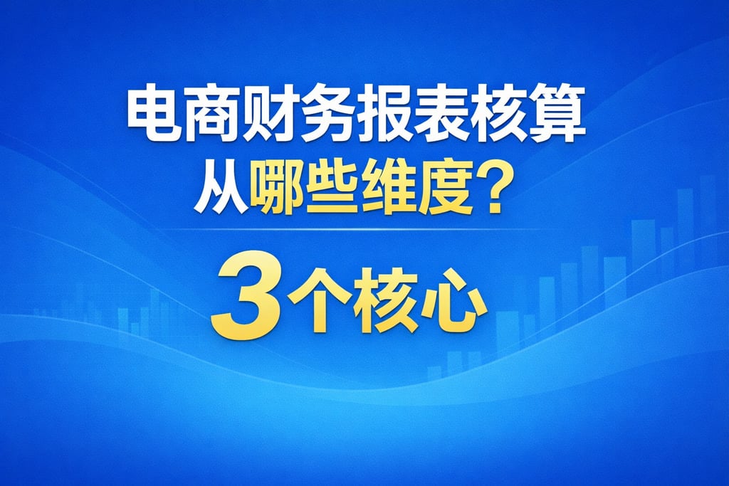核算维度！电商财务报表核算从哪些维度，3 个核心