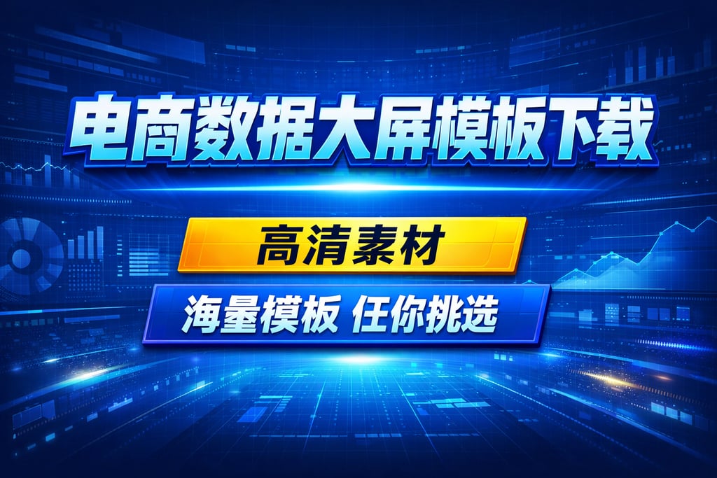 模板下载！电商数据大屏模板下载，高清素材