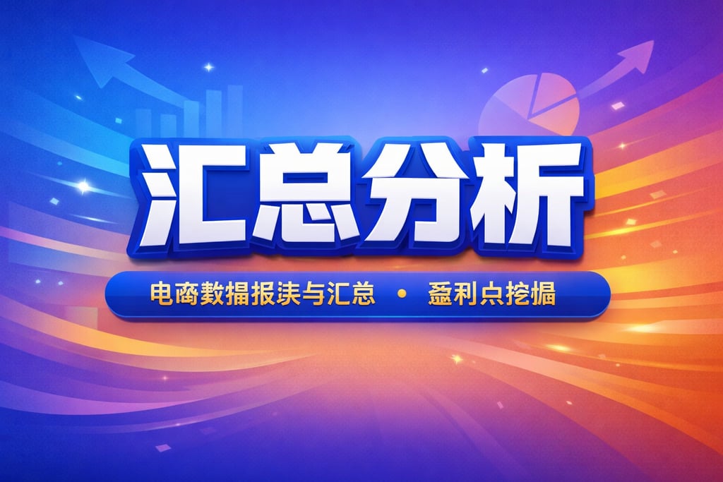汇总分析！电商数据报表与汇总，盈利点挖掘